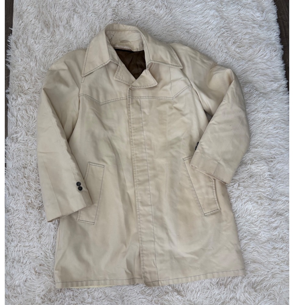 Vintage Men's Brookford Cromwell All‎ Weather Coat  size 40 Beige Trench Jacket